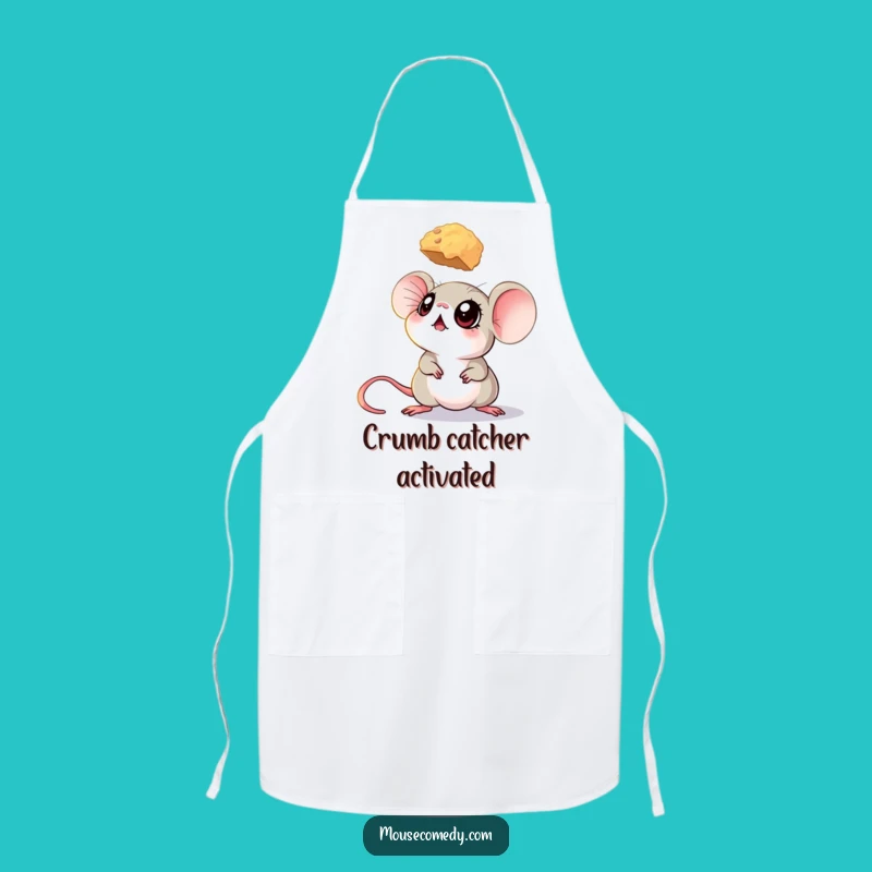 Funny Big-Eyed Mouse Apron - Crumb Watching, Humorous Cooking Gift