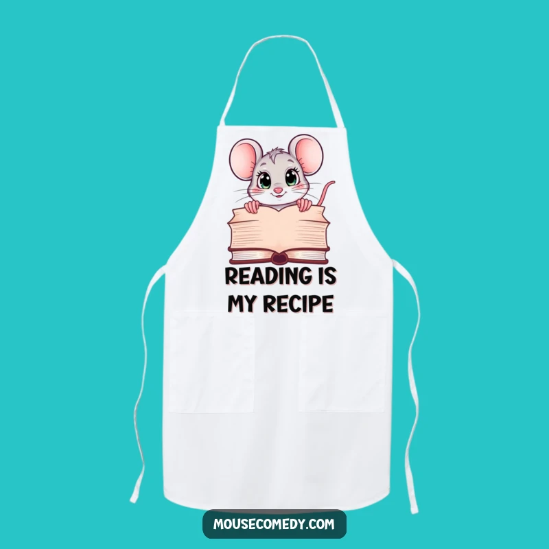 Funny Kawaii Mouse Apron: Curious Cook's Companion - Cute Kitchen Gift!