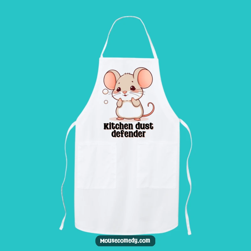 Funny Kawaii Mouse Apron: Dust Mote Chef, Great Humorous Kitchen Gift