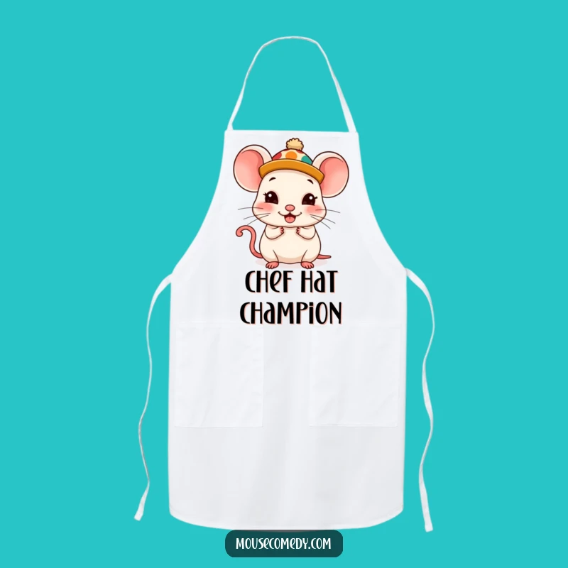 Funny Kawaii Mouse Apron: Silly Chef Hat, Great Humorous Kitchen Gift