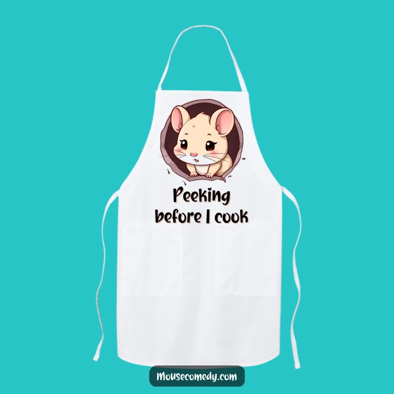 Funny Mouse Chef Apron: Curious Peeker Cooking Gift