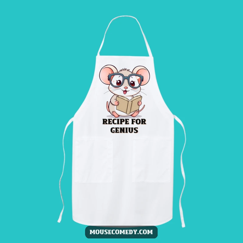 Funny Kawaii Mouse Reading Apron - Hilarious Kitchen Accessory for Book Lovers