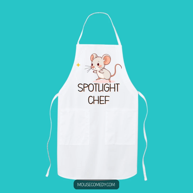 Funny Kawaii Mouse Apron: Light Catcher Chef, Great Humorous Kitchen Gift