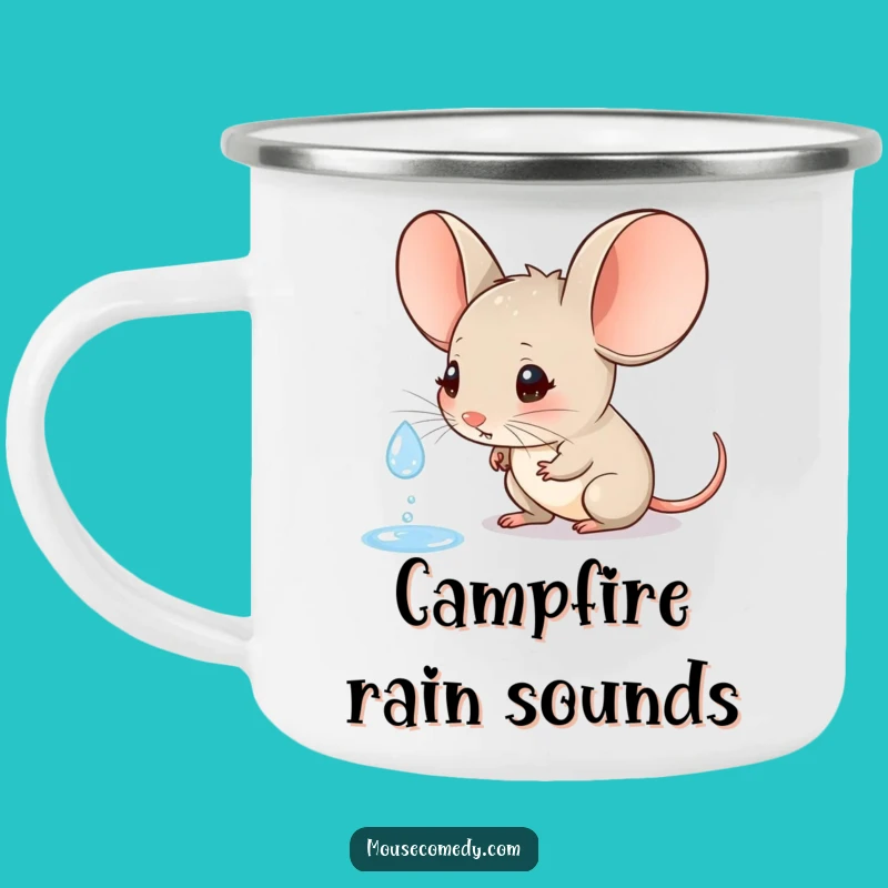 Funny Campfire Rain Mug - Big Ears Mouse Outdoor Gift