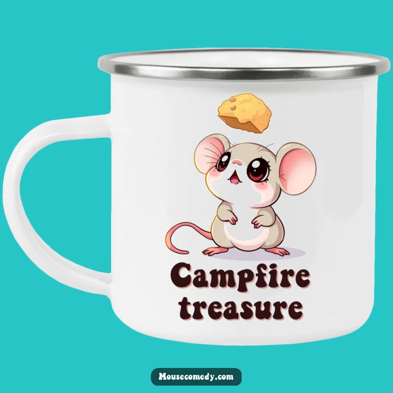 Funny Big-Eyed Mouse Camping Mug - Crumb Quest, Humorous Drinkware