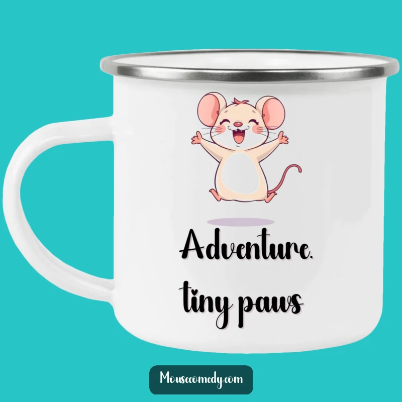 Funny Joyful Mouse Leap Camping Mug: Adventure Fuel, The Ultimate Funny Gift!