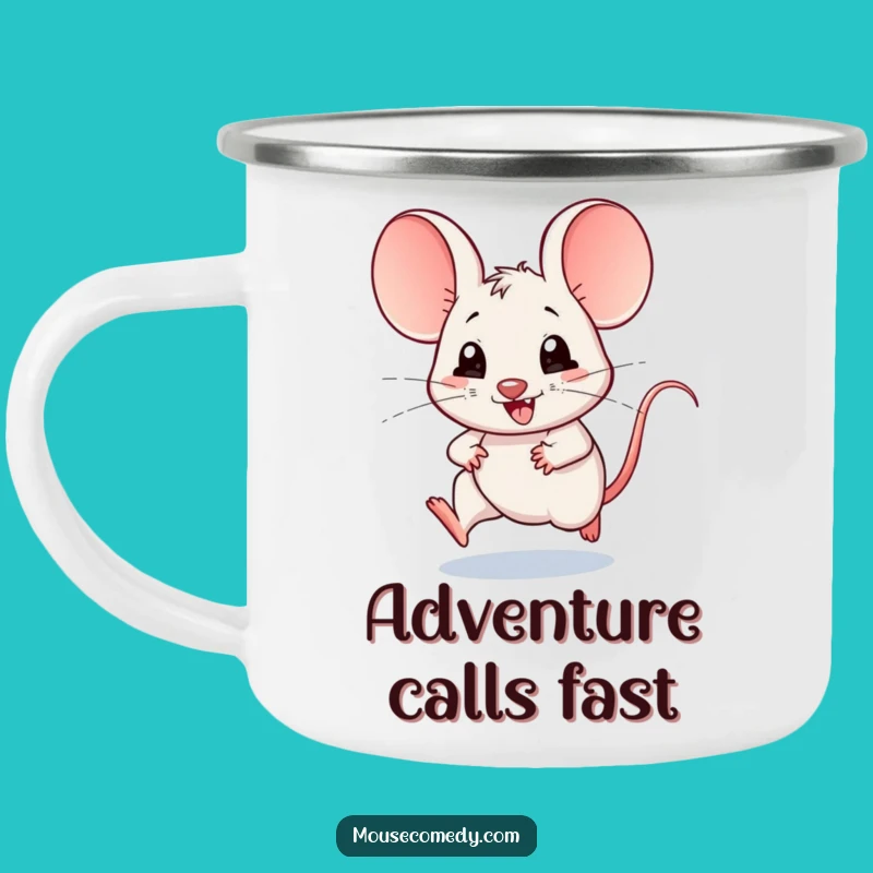 Funny Kawaii Mouse Camping Mug: Big Ears Speed - Outdoor Adventure Gift!