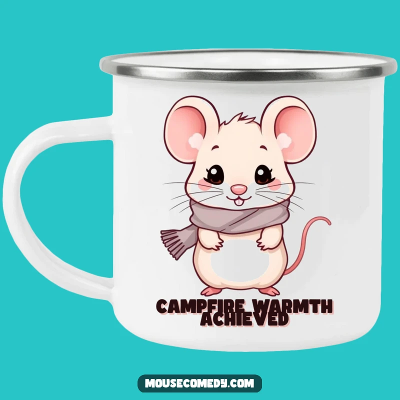 Funny Kawaii Mouse Camping Mug - Chilly Camp Companion, Durable & Cute