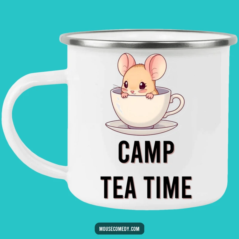 Funny Kawaii Mouse Camping Mug - Tiny Camp Companion, Durable & Cute
