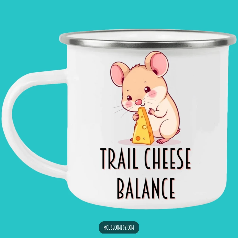 Funny Kawaii Mouse Cheese Camping Mug: Durable & Hilarious Outdoor Companion