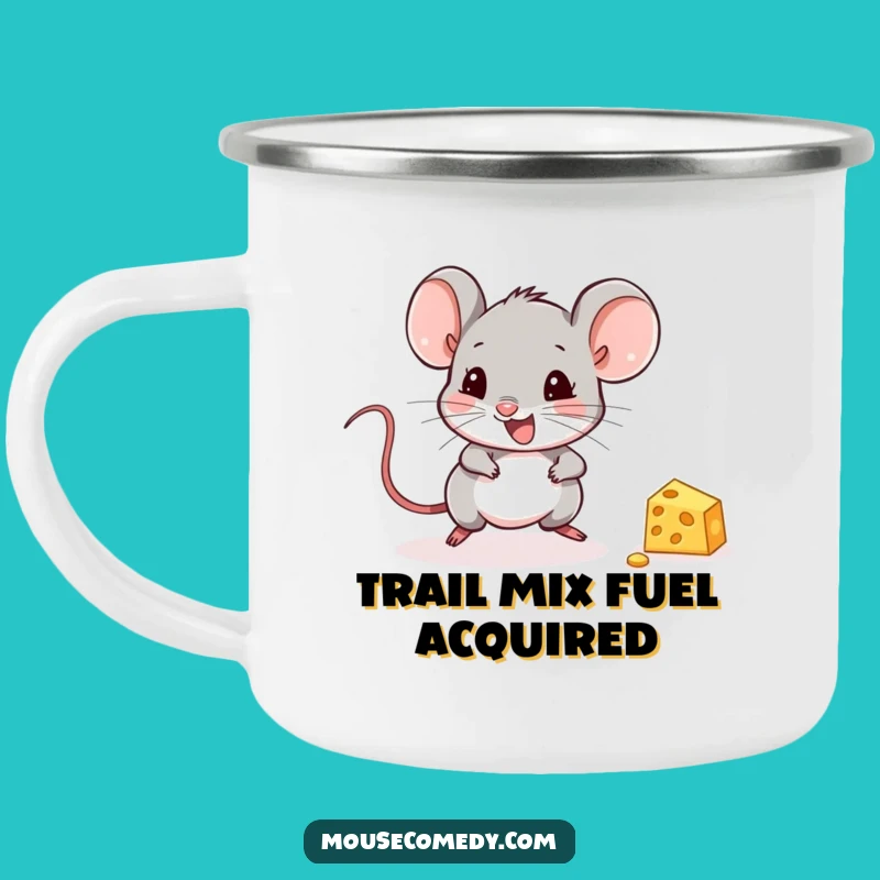 Funny Mouse Enamel Mug: Adorable Cheese Lover Camp Coffee Gift