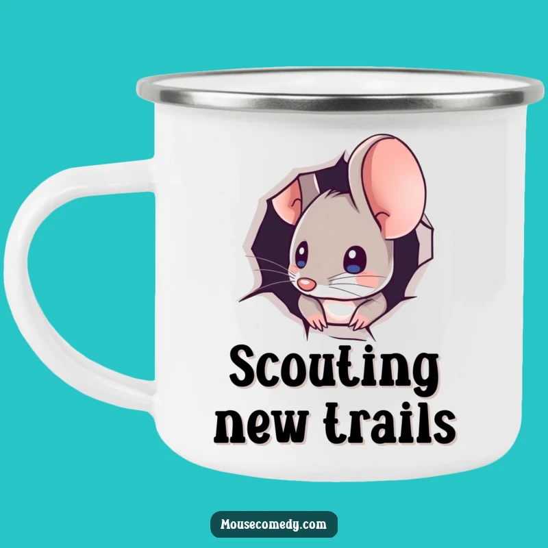 Funny Mouse Peeking Camping Mug - Adventure Fueled by Curiosity