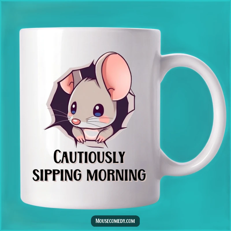 Funny Mouse Peeking Mug - Curiosity and Humor in Every Sip