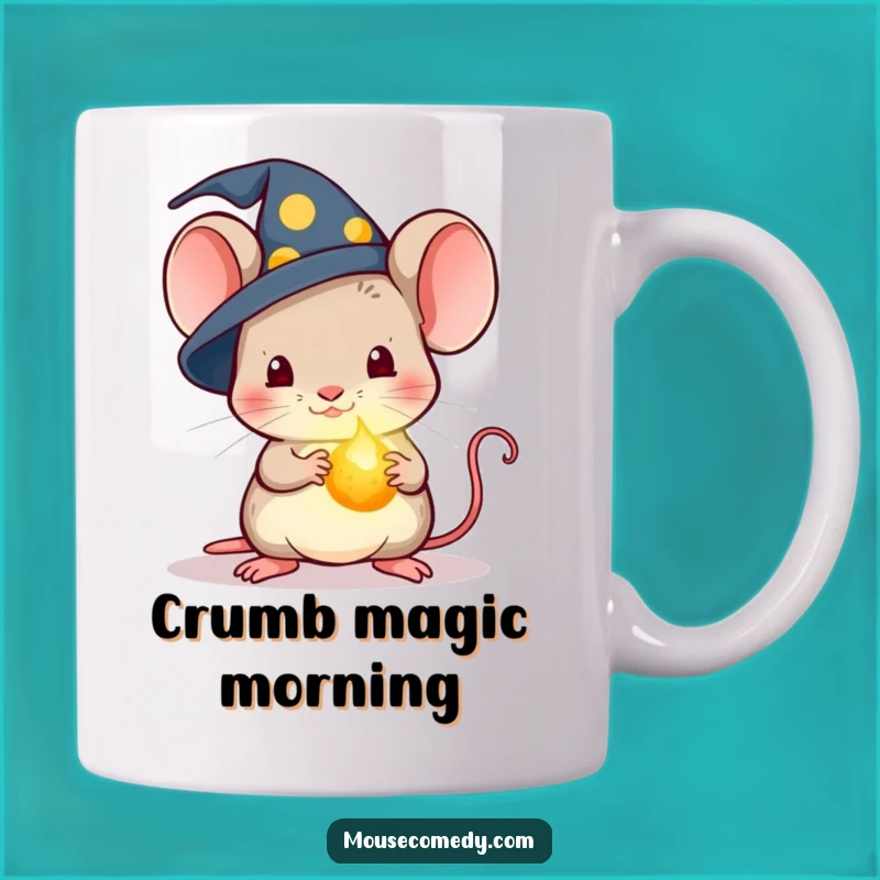Funny Kawaii Wizard Mouse Mug: Magic Crumb, Whimsical Gift