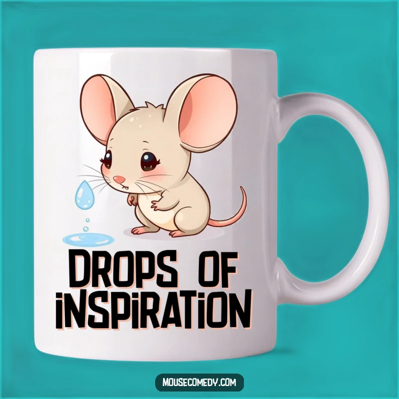 Funny Curious Mouse Mug - Large Ears Watching Raindrop Gift