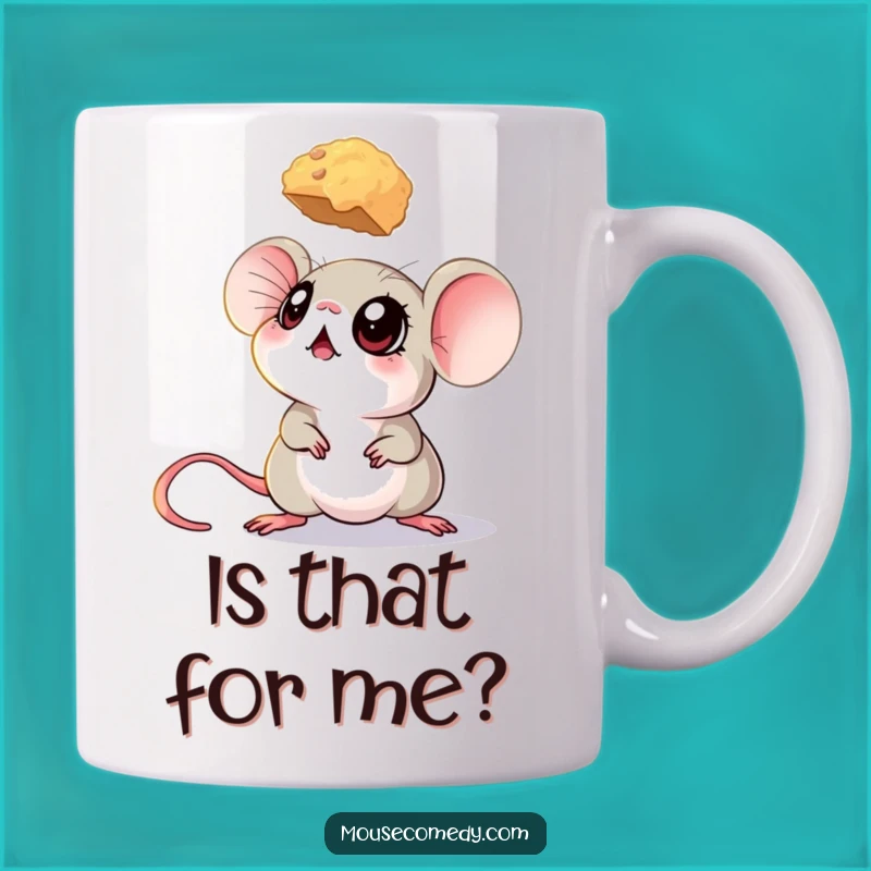 Funny Big-Eyed Mouse Mug - Crumb Watcher, Humorous Gift