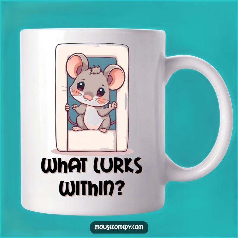 Funny Curious Mouse Peeking Mug - Adorable Tiny Door Gift for Mouse Lovers
