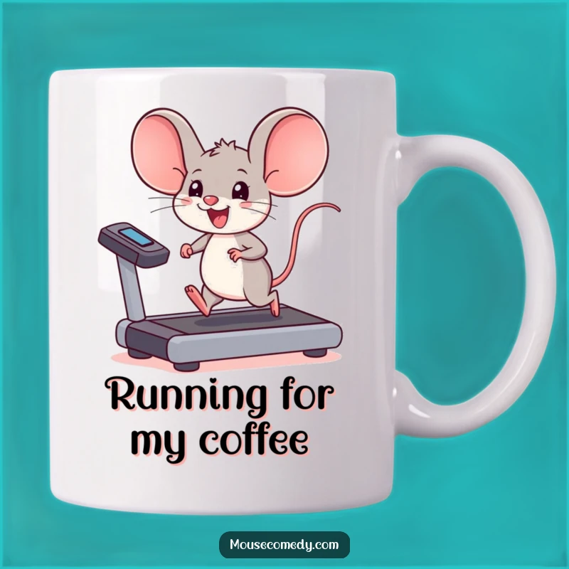 Funny Kawaii Mouse Treadmill Mug: Energetic Fun Gift for Fitness Fans