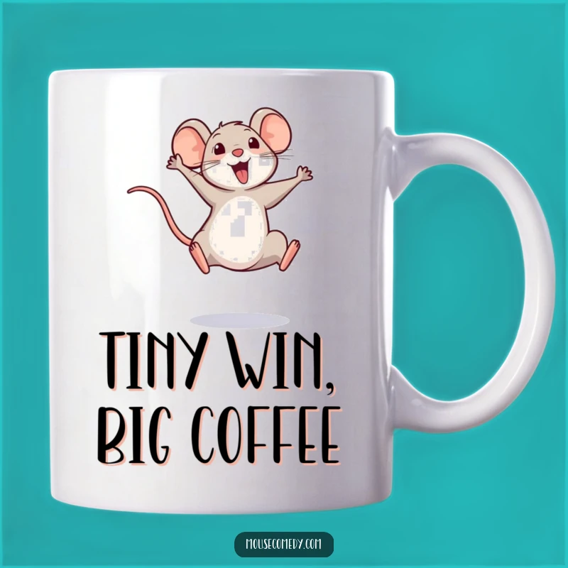 Funny Mouse Leap Mug: Celebrate Victories with This Triumphant Gift Idea