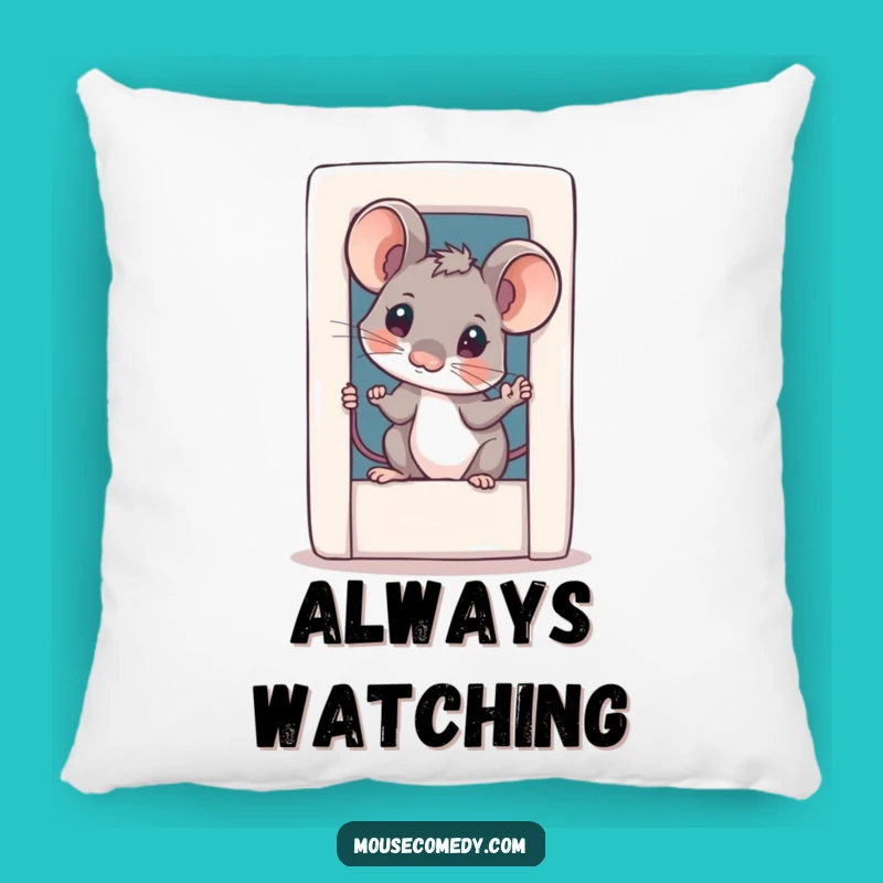 Funny Curious Mouse Pillow - Cozy Peeking Critter Cushion, Cute Funny Gift