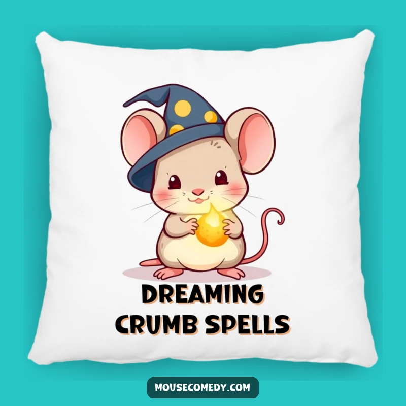 Funny Kawaii Wizard Mouse Pillow: Magic Crumb, Cozy Comfort