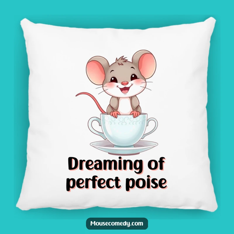 Funny Mouse Teacup Pillow: Add Cozy Humor and a Cheerful Grin to Your Decor