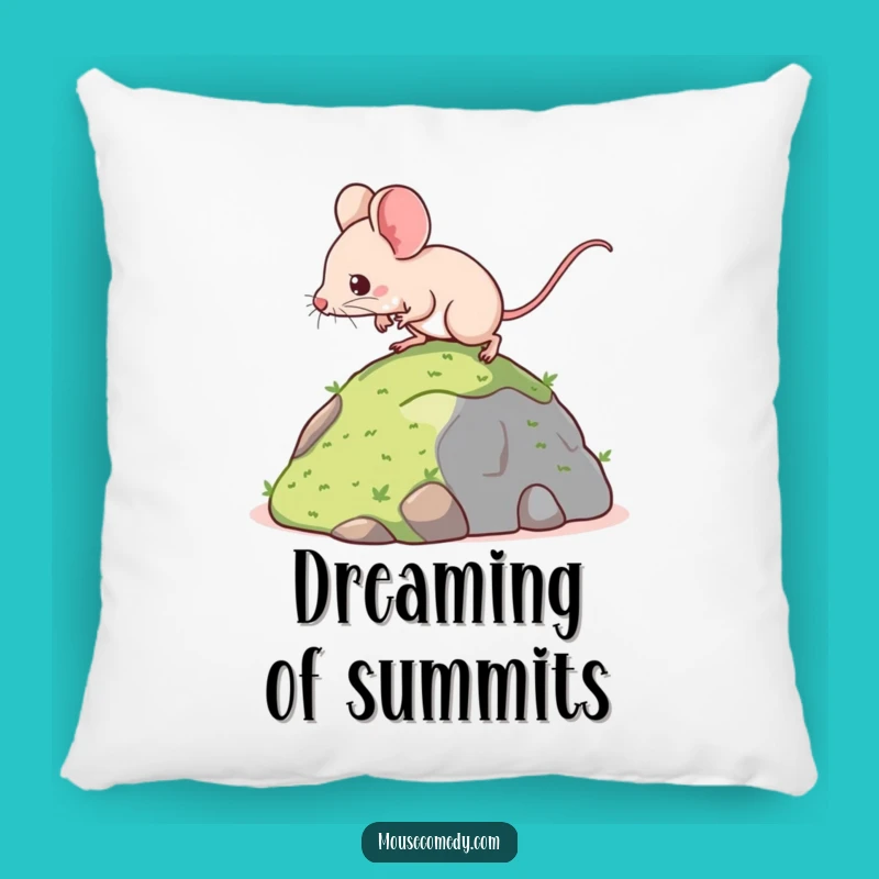 Funny Kawaii Mouse Pillow: Cozy Climber Comfort - Cute Motivational Gift!
