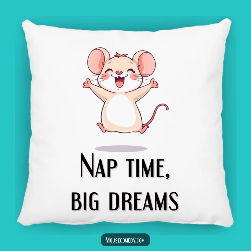 Funny Joyful Mouse Leap Pillow: Cuddle Up with Cheer, Adorable Funny Gift!