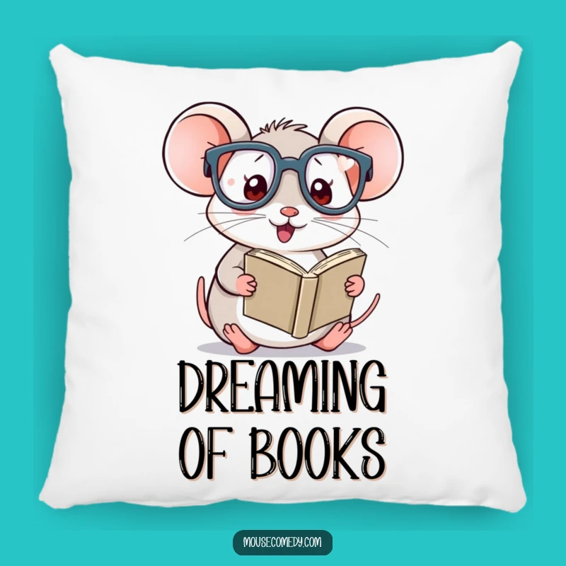 Funny Kawaii Mouse Reading Pillow - Cute and Comfy Bookworm Accent