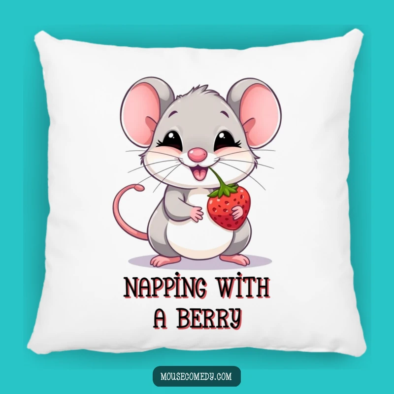 Funny Mouse Berry Balance Pillow: Comfy Humor for Room, Perfect Gift