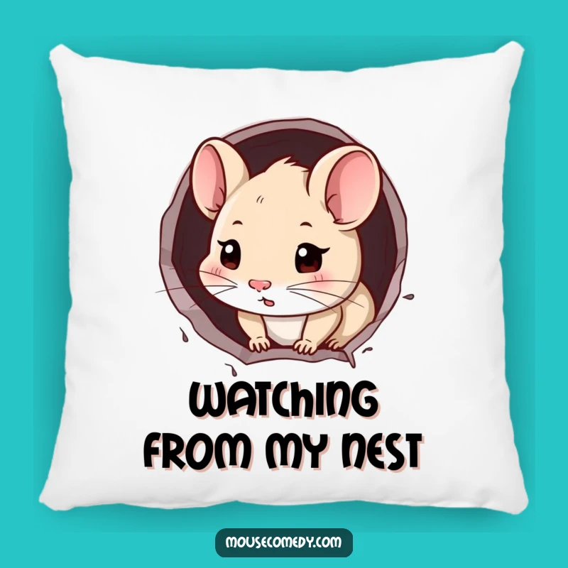 Funny Mouse Pillow: Curious Peeker Accent Pillow Gift