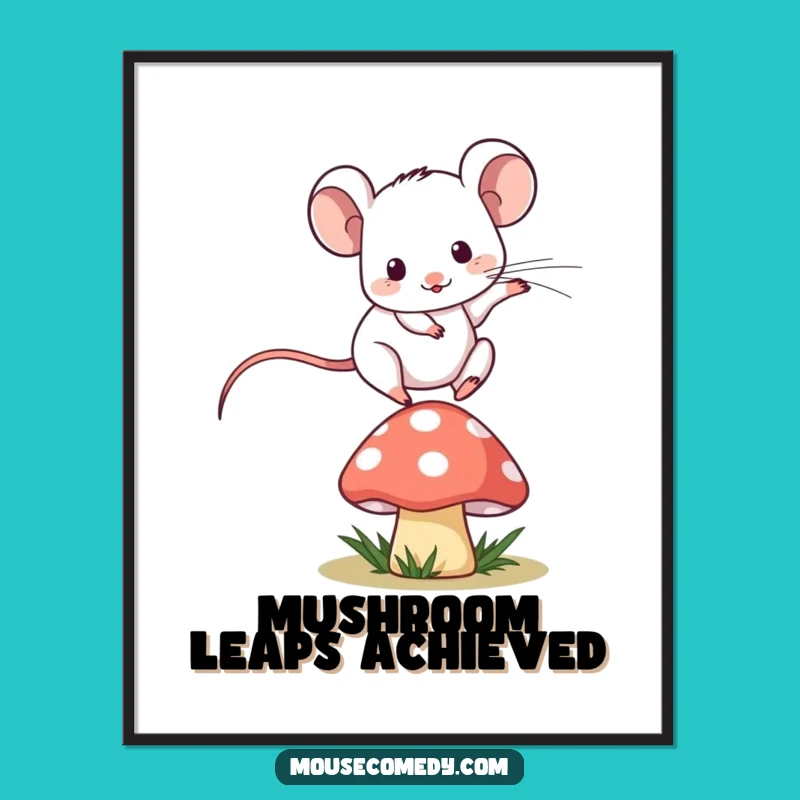 Funny Kawaii Mouse Digital Art - Printable Forest Fun, Hilarious Decor