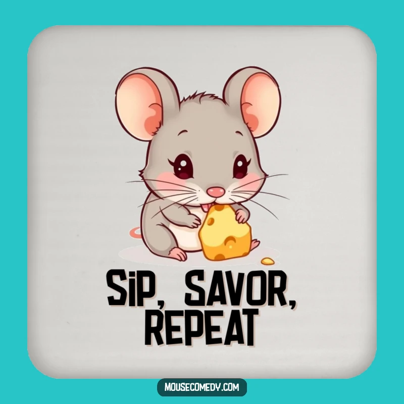 Funny Cheese Break Coaster - Cute Mouse Protection Gift