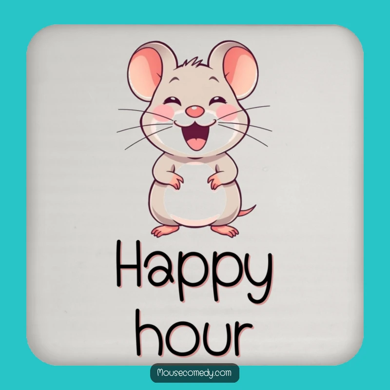 Funny Joyful Mouse Coaster - Happy Squeak Protector, Sweet Funny Gift