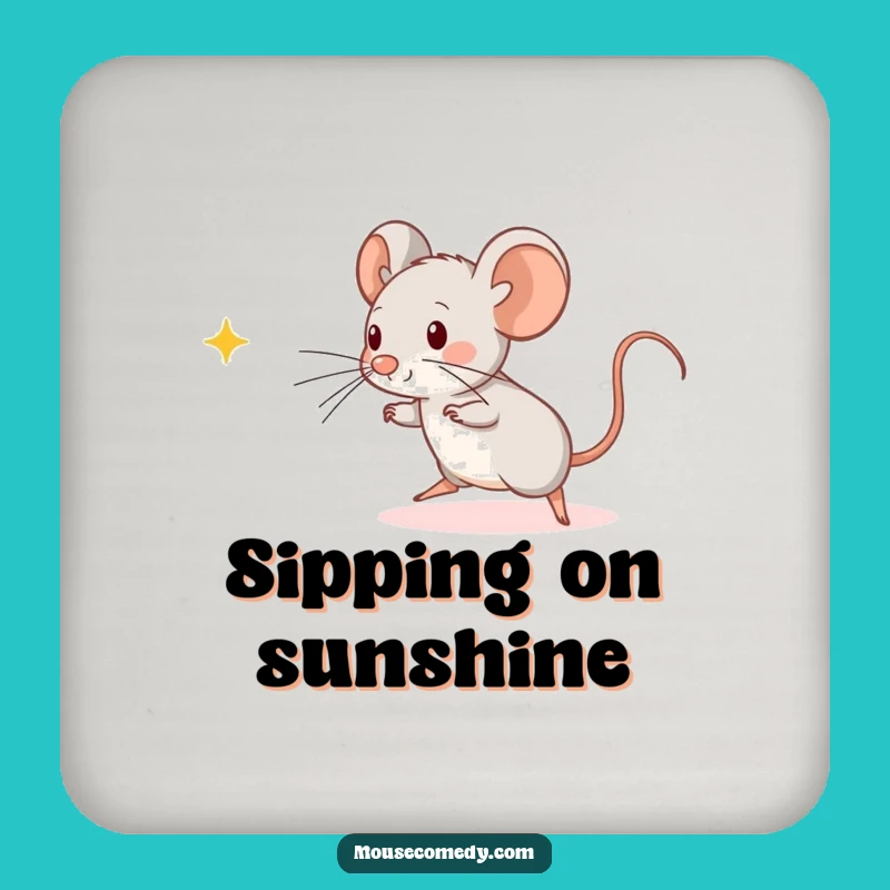 Funny Kawaii Mouse Coaster: Light Chaser, Charming Humorous Gift