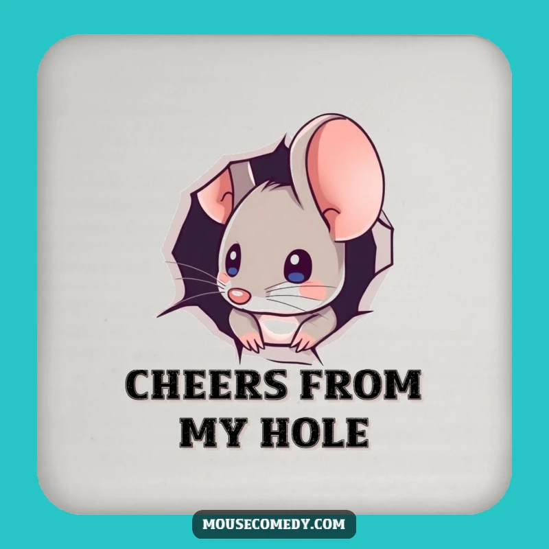 Funny Mouse Peeking Coaster - Protect Surfaces with Subtle Humor
