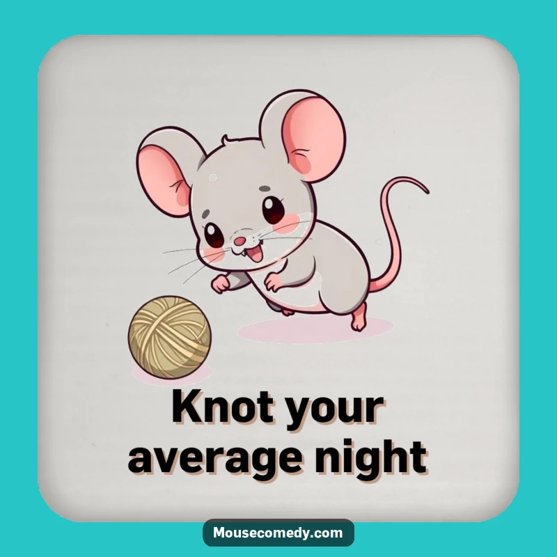 Funny String Play Coaster - Kawaii Mouse Table Protection Gift
