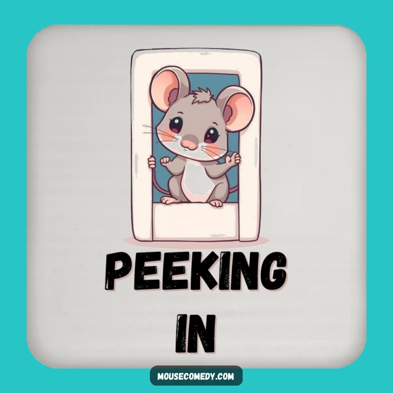 Funny Curious Mouse Coaster - Tiny Door Protector, Adorable Funny Gift