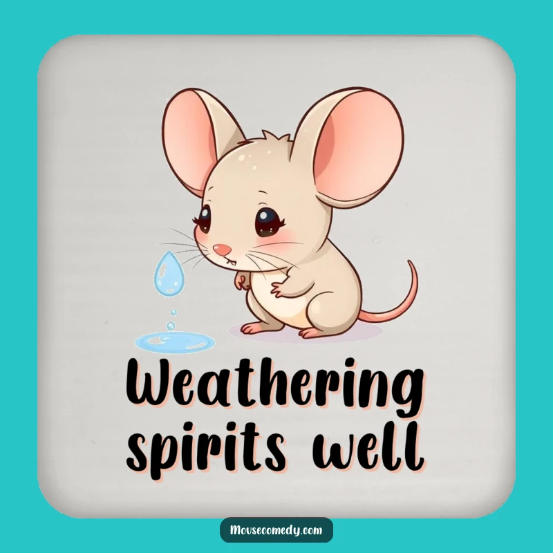 Funny Raindrop Coaster - Curious Mouse Table Protection Gift