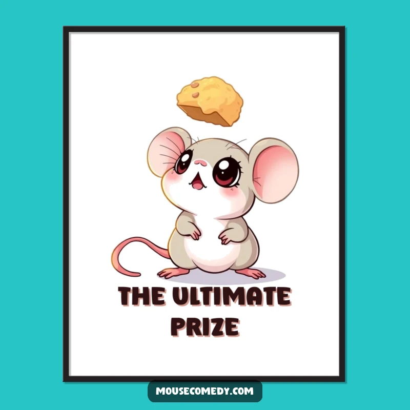 Funny Big-Eyed Mouse Poster - Crumb Art, Humorous Wall Decor