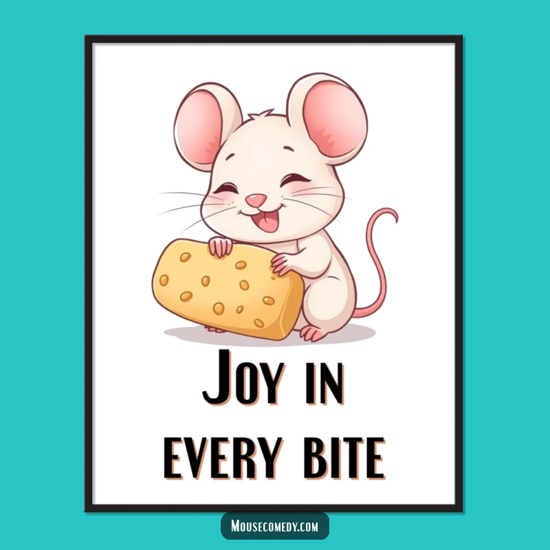 Funny Mouse Crumb Poster: Joyful Rodent Art Print Gift