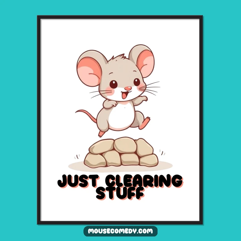 Funny Mouse Leap Poster: Playful Rodent Art Print Gift