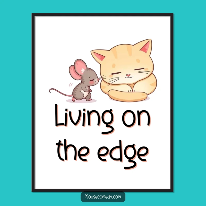 Funny Mouse Cat Heist Poster: Add Humorous Wall Art, Perfect Gift
