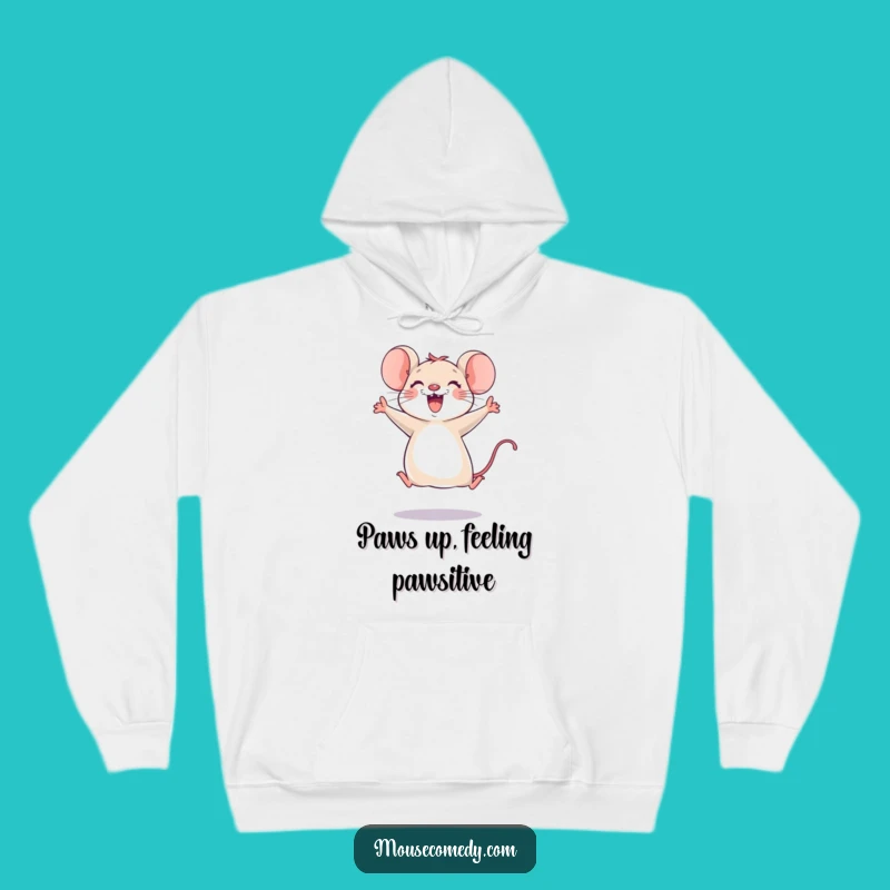 Cozy Funny Joyful Mouse Leap Hoodie: Warmth and Laughter, Perfect Funny Gift!