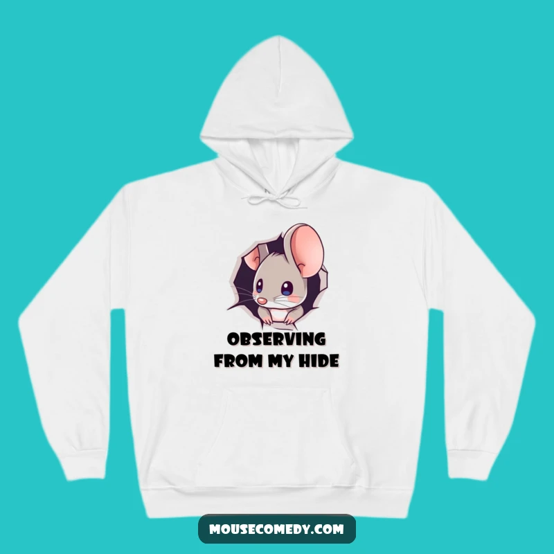 Funny Mouse Peeking Hoodie - Cozy Comfort with a Hint of Mystery