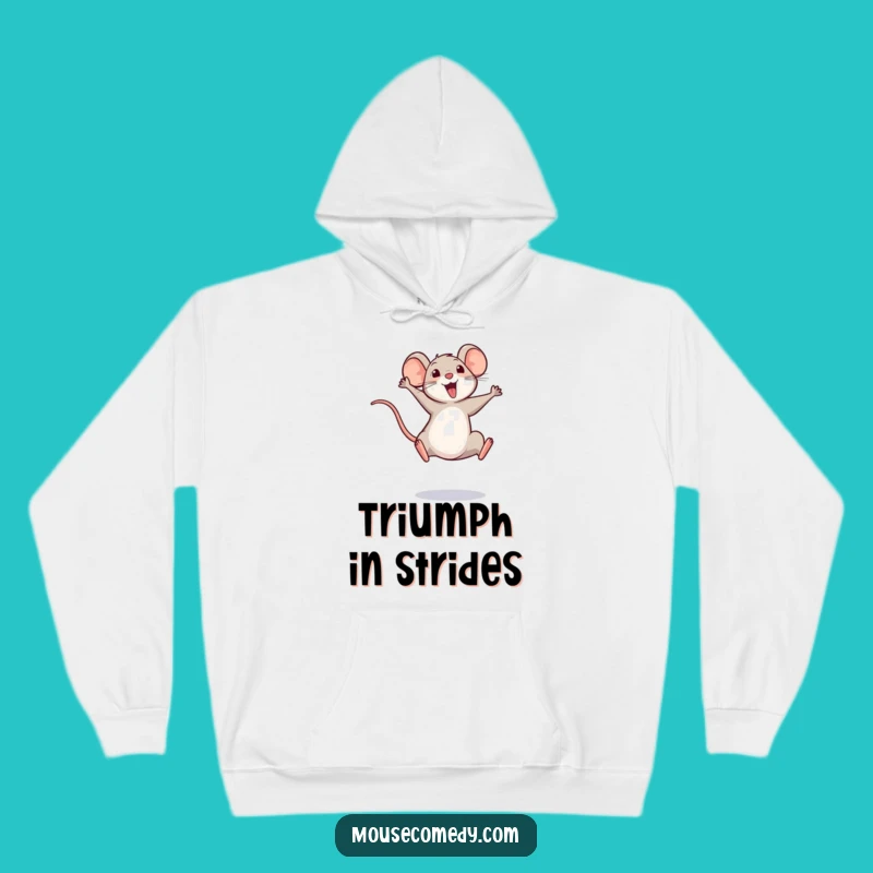 Funny Triumphant Mouse Hoodie: Cozy Up with Your Victory Spirit