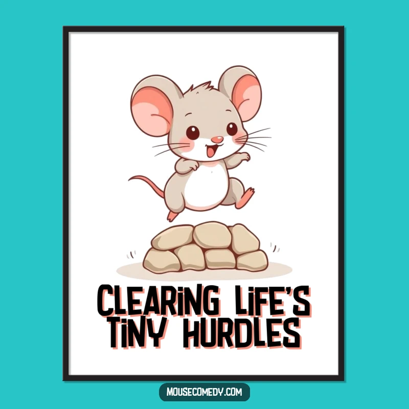 Free Printable Wall Art: Leaping Mouse, Funny Downloadable Decor for Active Spaces