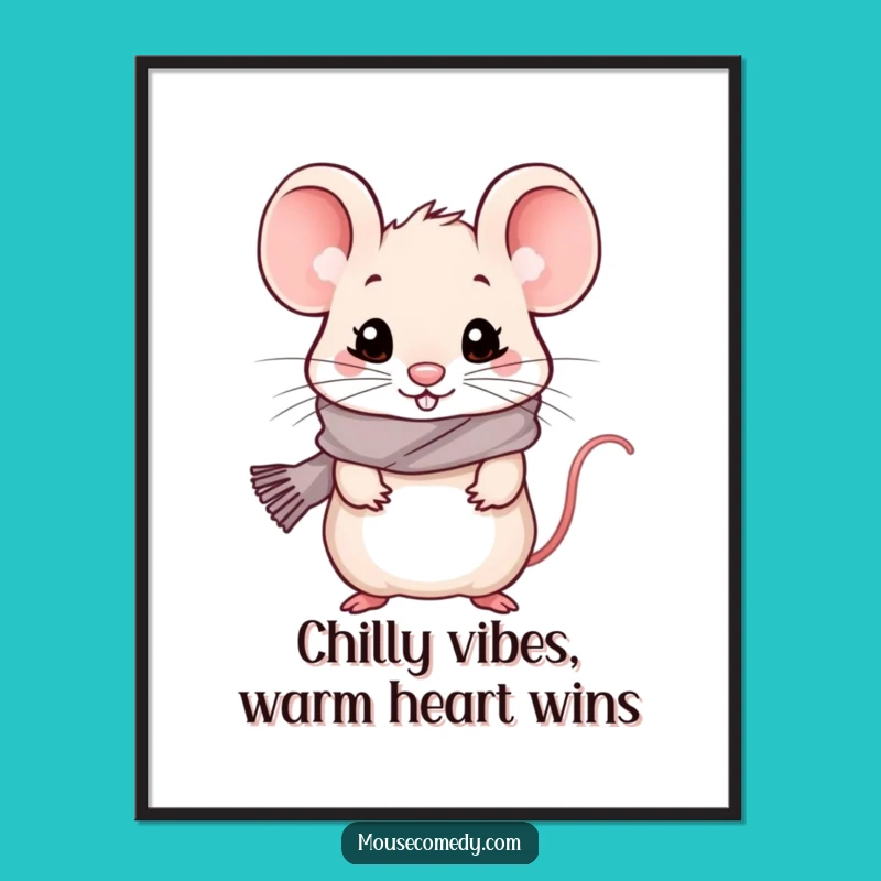 Free Printable Kawaii Mouse Wall Art - Chilly but Happy Decor