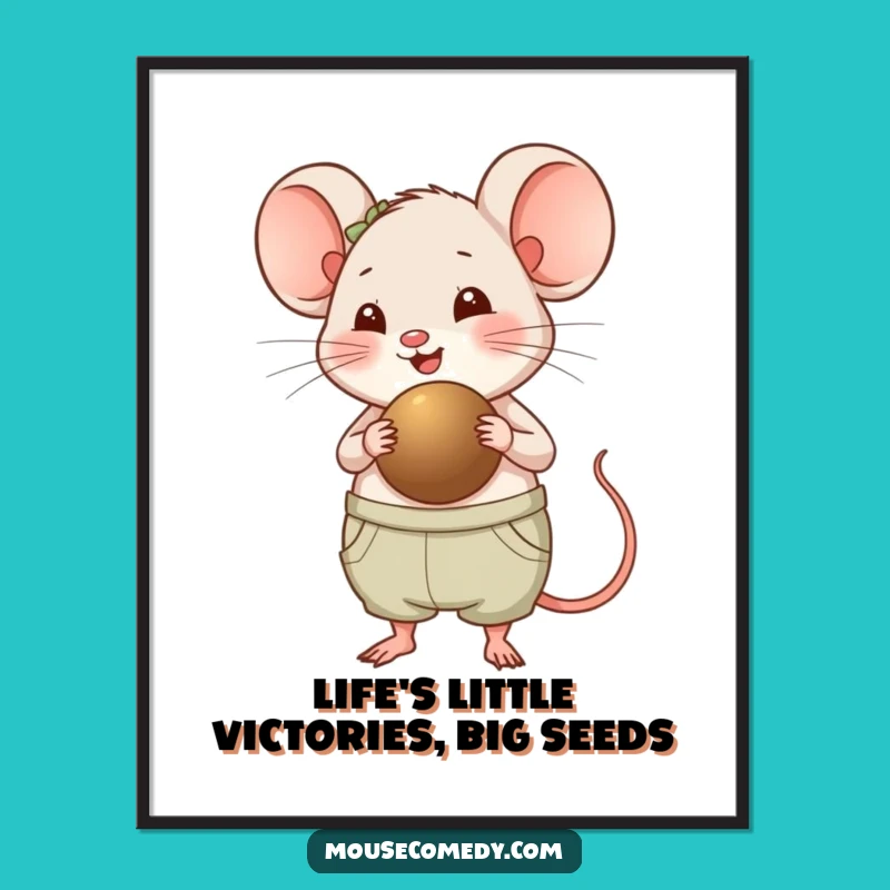 Free Printable Wall Art: Chubby Mouse & Seed, Funny Downloadable Decor