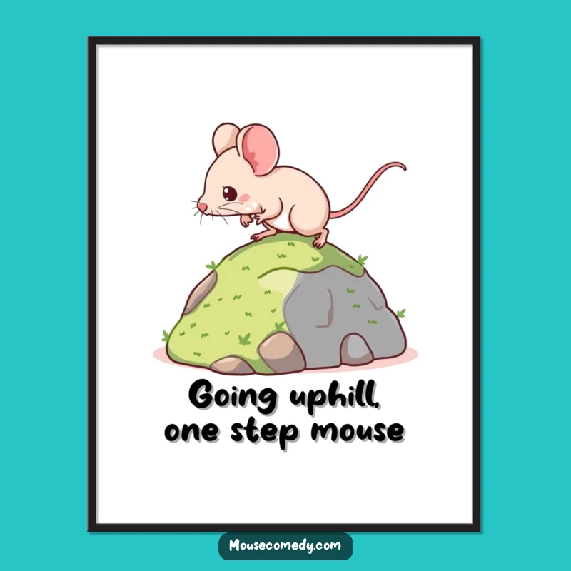 Free Printable Wall Art: Determined Kawaii Mouse Ascent Decor!